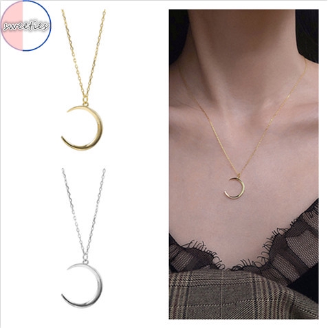 Dây chuyền mặt hình trăng khuyết phong cách Hàn Quốc đơn giản