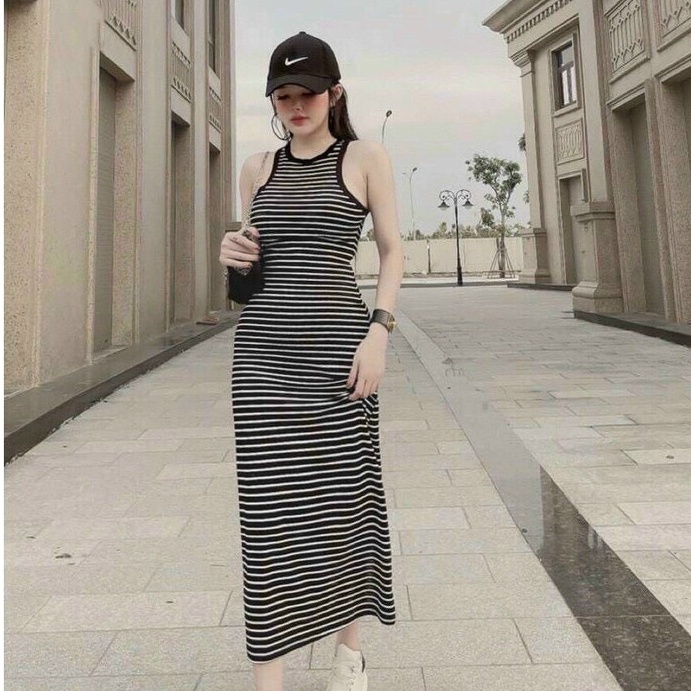 Đầm ôm body dáng dài tôn dáng cực sexy cho nữ đi chơi dự tiệc đầm ba lỗ đầm váy