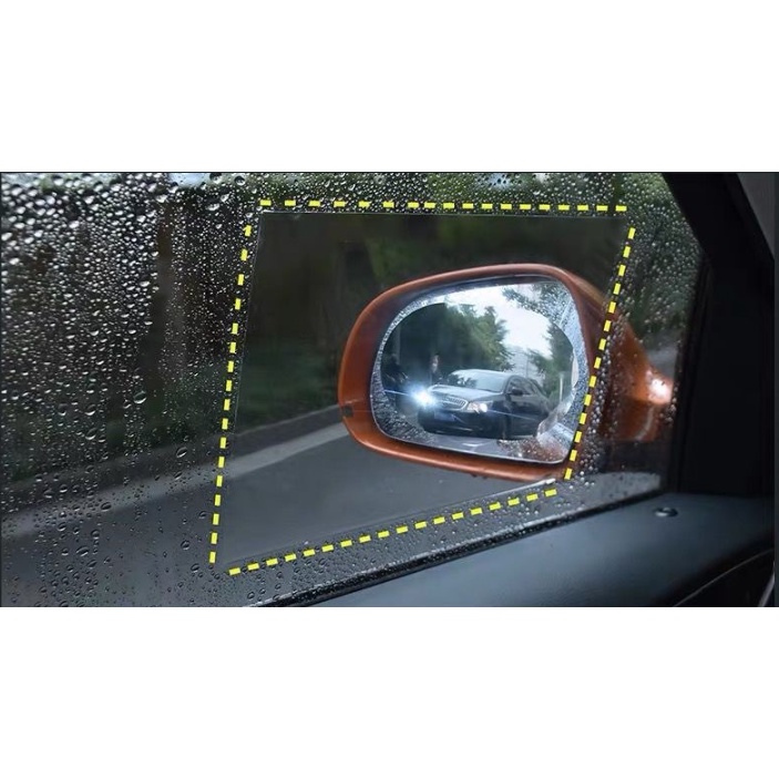 Bộ 2 miếng dán gương, kính ô tô chống bám nước, tăng khả năng quan sát