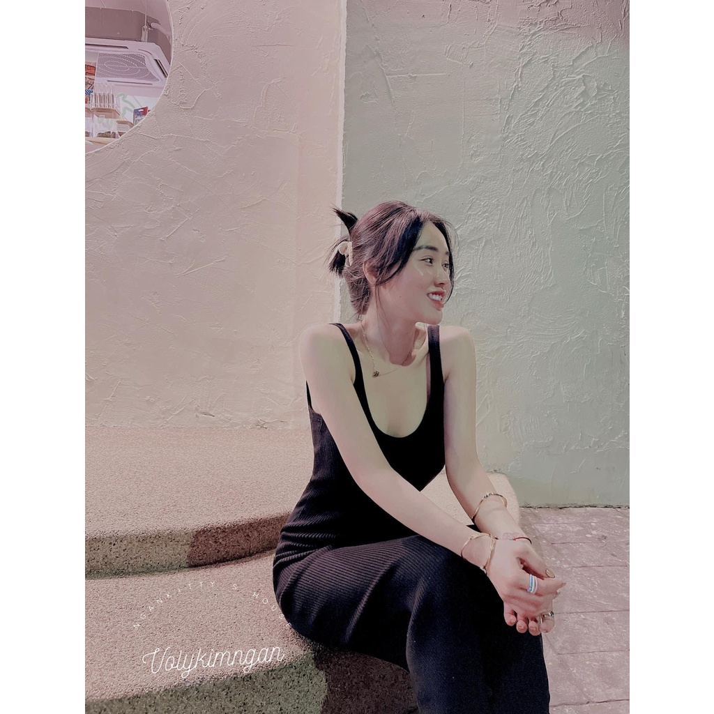 Đầm len body color len tăm