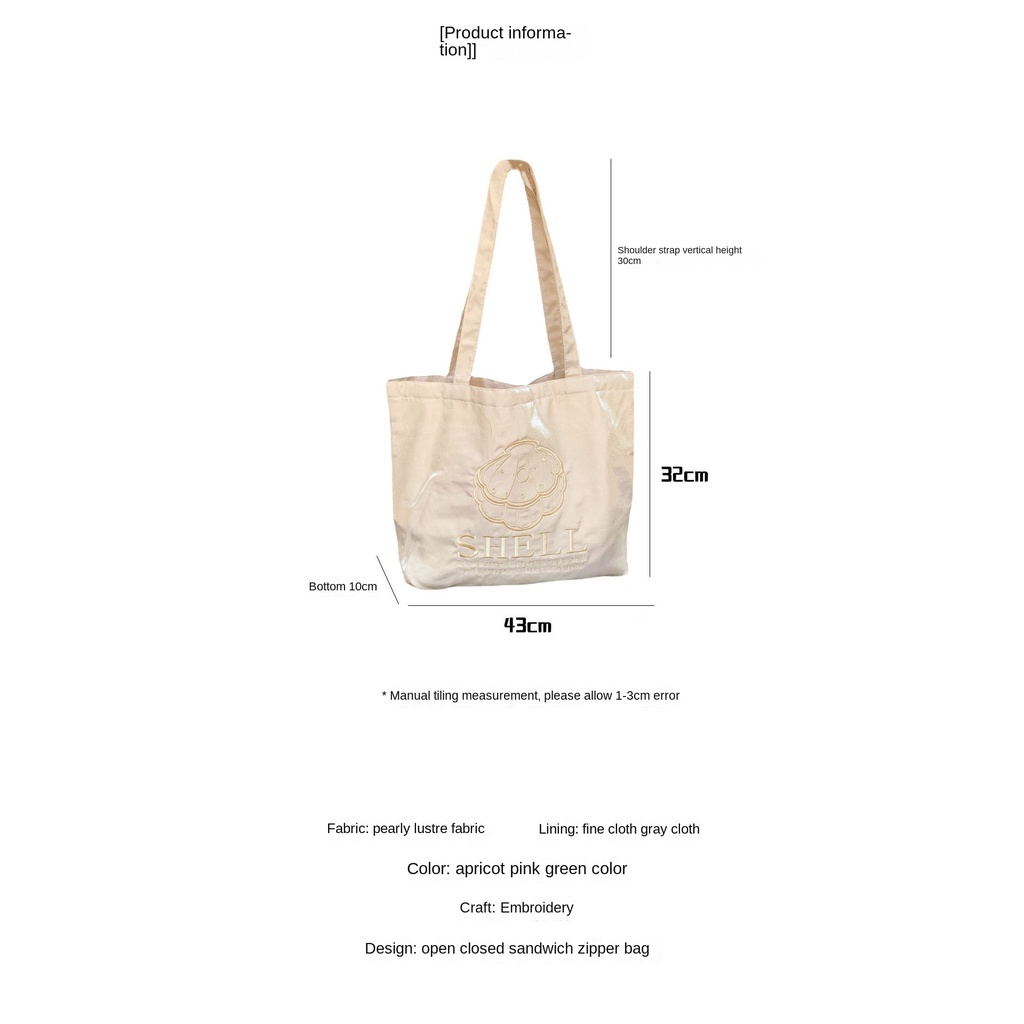 Túi Xách Tote Vải Thêu Đính Ngọc Trai Cỡ Lớn Thời Trang Sang Trọng