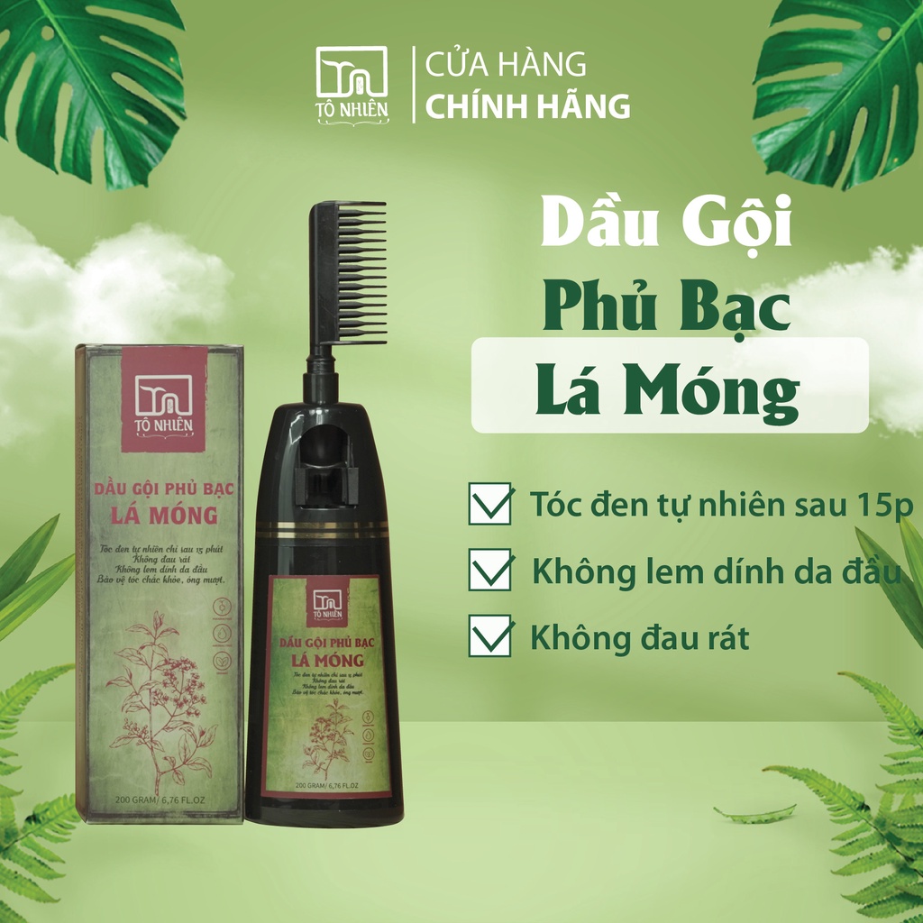 Dầu gội phủ bạc lá móng Tô Nhiên 200g - Làm đen tóc tự nhiên tại nhà chỉ sau 15 phút