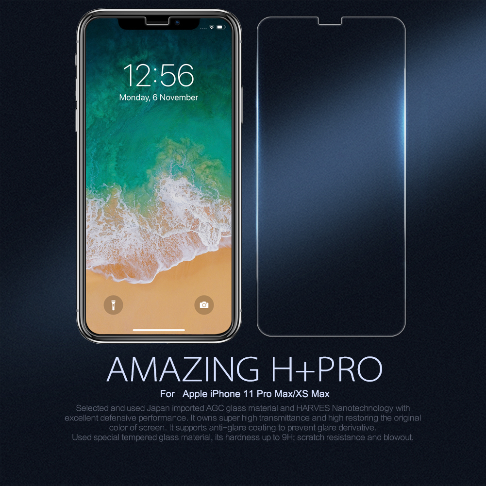 Kính Cường Lực Nillkin H + Pro Cho iPhone 11 Pro Max/Xs Max Bảo Vệ Màn Hình Chống Nổ Trong Suốt 0.2mm 9H