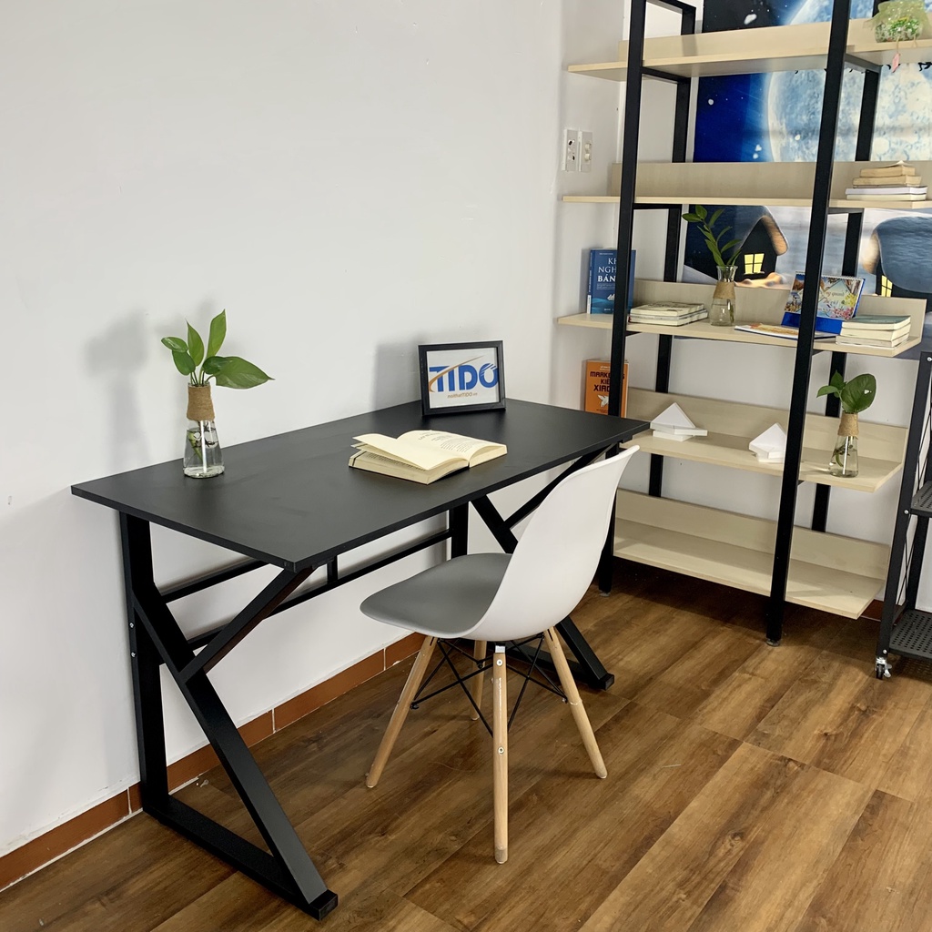 Bàn làm việc chân sắt chữ K Mặt 17mm MDF melamine - TI-BK01