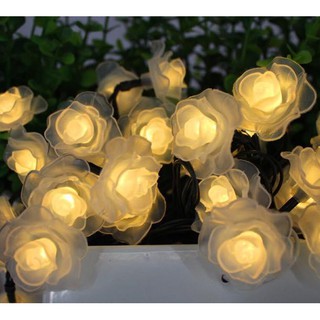 dây đèn led hình hoa hồng sang trọng màu sáng ấm