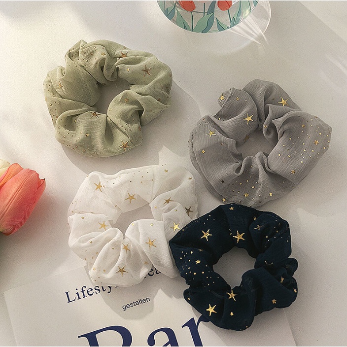 📛 RẺ VÔ ĐỊCH 📛 Dây buộc tóc scrunchies họa tiết sao hot trend phong cách hàn quốc
