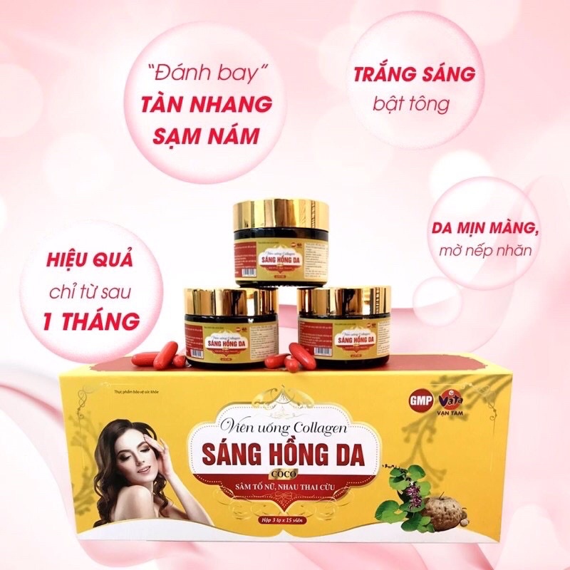 Viên uống collagen sáng hồng da giúp da trắng mịn, đánh bay nám - CN56