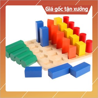[Shopee Trợ Giá] Đồ Chơi Gỗ Trụ So Sánh Cao Thấp - Giáo Cụ Montessori Chợ Thật