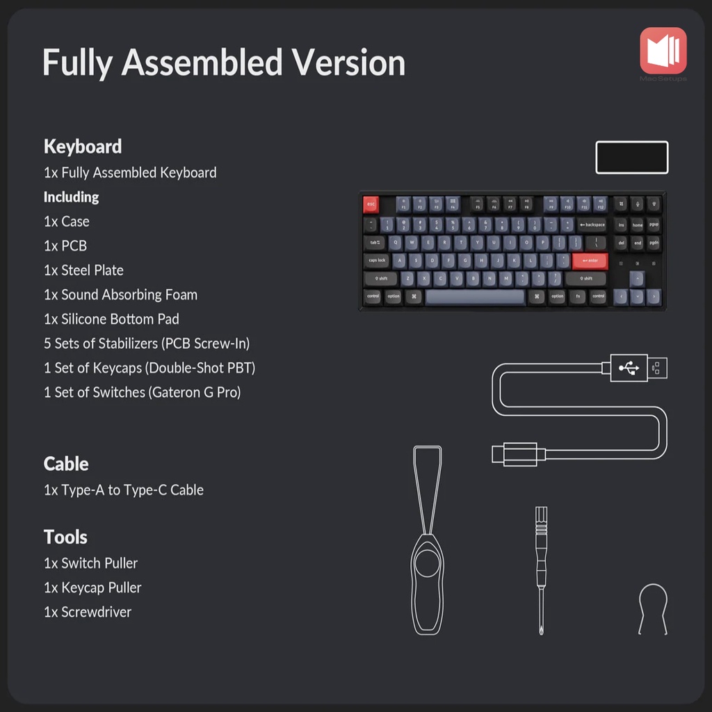 Bàn phím cơ custom không dây Keychron K8 Pro thẩm mỹ cao mang lại cảm giác đánh máy hiệu quả và lượng pin lên tới 300h