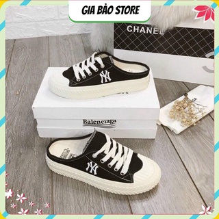 ✔️ HÀNG TRUNG ✔️ Giày MLB sục đạp gót đen nữ cao cấp full box + bill