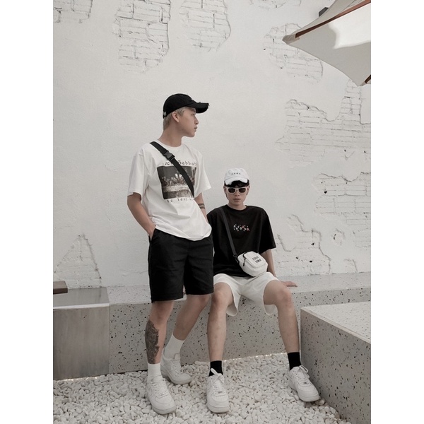 SHORT KAKI TRƠN ĐEN TRẮNG UNISEX NAM NỮ