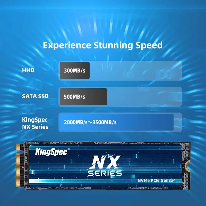 Ổ cứng SSD M2 NVMe KingSpec NX Series 2280 M.2 PCIe | 128Gb 256Gb 512Gb