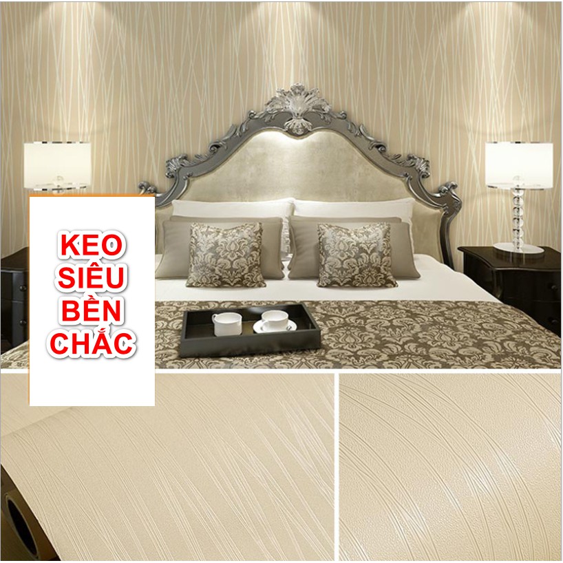 Decal giấy dán tường sợi chỉ vàng keo sẵn khổ 60cm giấy dày (giá 1m dài)