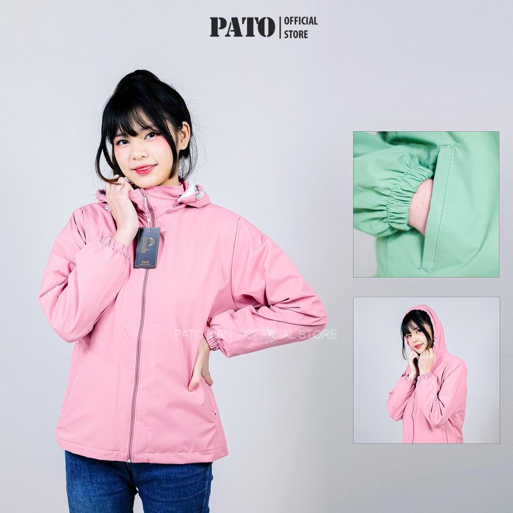 ﹍∏Áo khoác gió nữ 2 lớp PATO MAN cao cấp, chống nước lót lông cừu dày dặn ấm áp - Vải tráng bạc