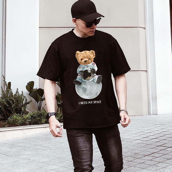 Áo Gấu B&W Studio - Màu: Trắng Đen Xanh Be, Vải 100% Cotton Dày Dặn, Thoáng Mát, Size M-2XL,Form Rộng Unisex, Mã GAU060