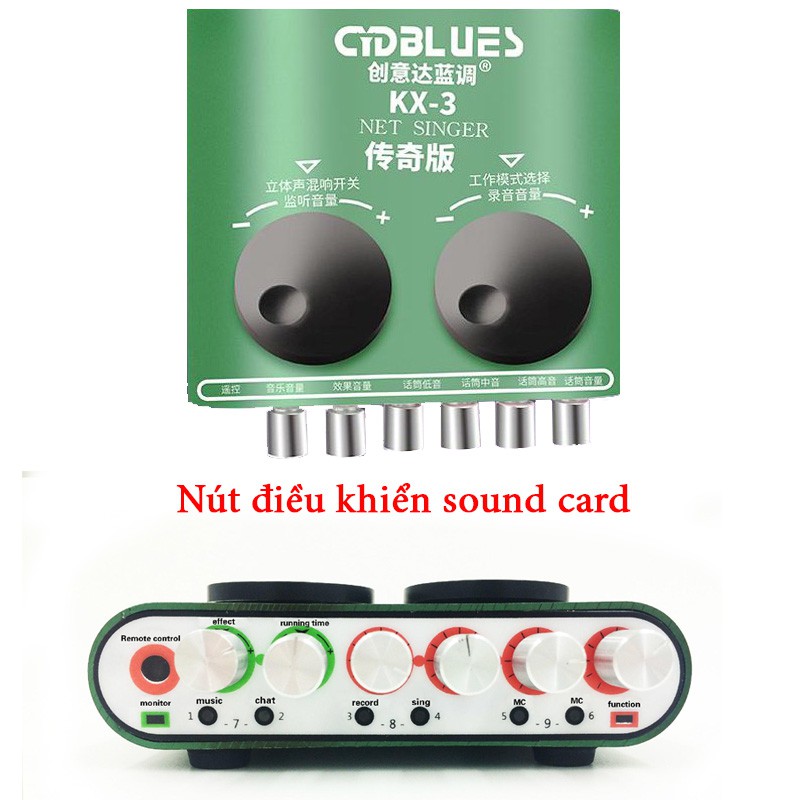 SOUND CARD KX3 DÙNG CHO CÁC MIC THU ÂM HOẶC MIC LIVESTREAM CÓ THỂ KARAOKE