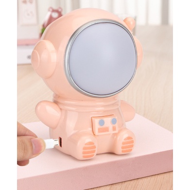 đèn ngủ phi hành gia pastel dáng ngồi DL22 đèn led cute dễ thương sạc bằng cổng USB
