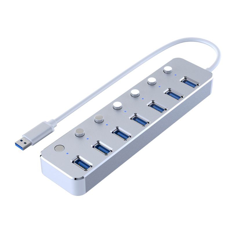 Bộ Chia 7 Cổng Usb 3.0 Kèm Công Tắc Bật / Tắt Tiện Dụng