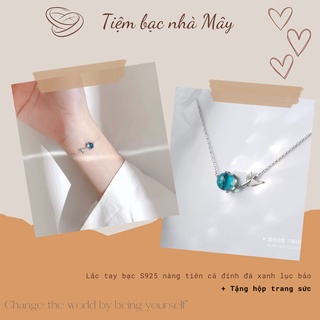 Lắc Tay Bạc S925 Tiên Cá Đính Đá Xanh Lục Bảo Nhẹ Nhàng Thanh Lịch Tiệm Bạc Của Mây