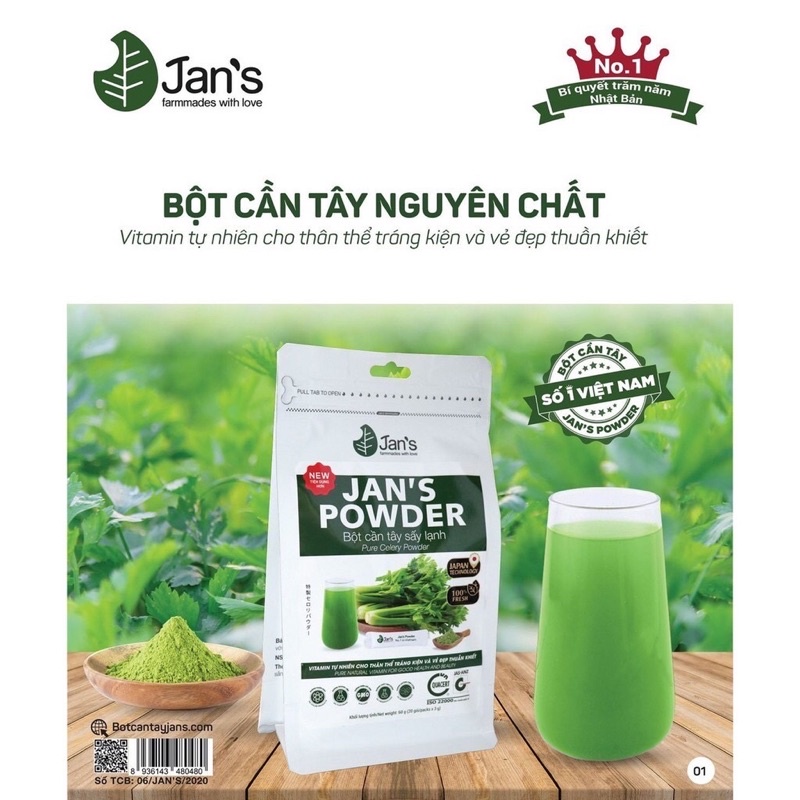  BỘT CẦN TÂY JAN’S SẤY LẠNH NGUYÊN CHẤT