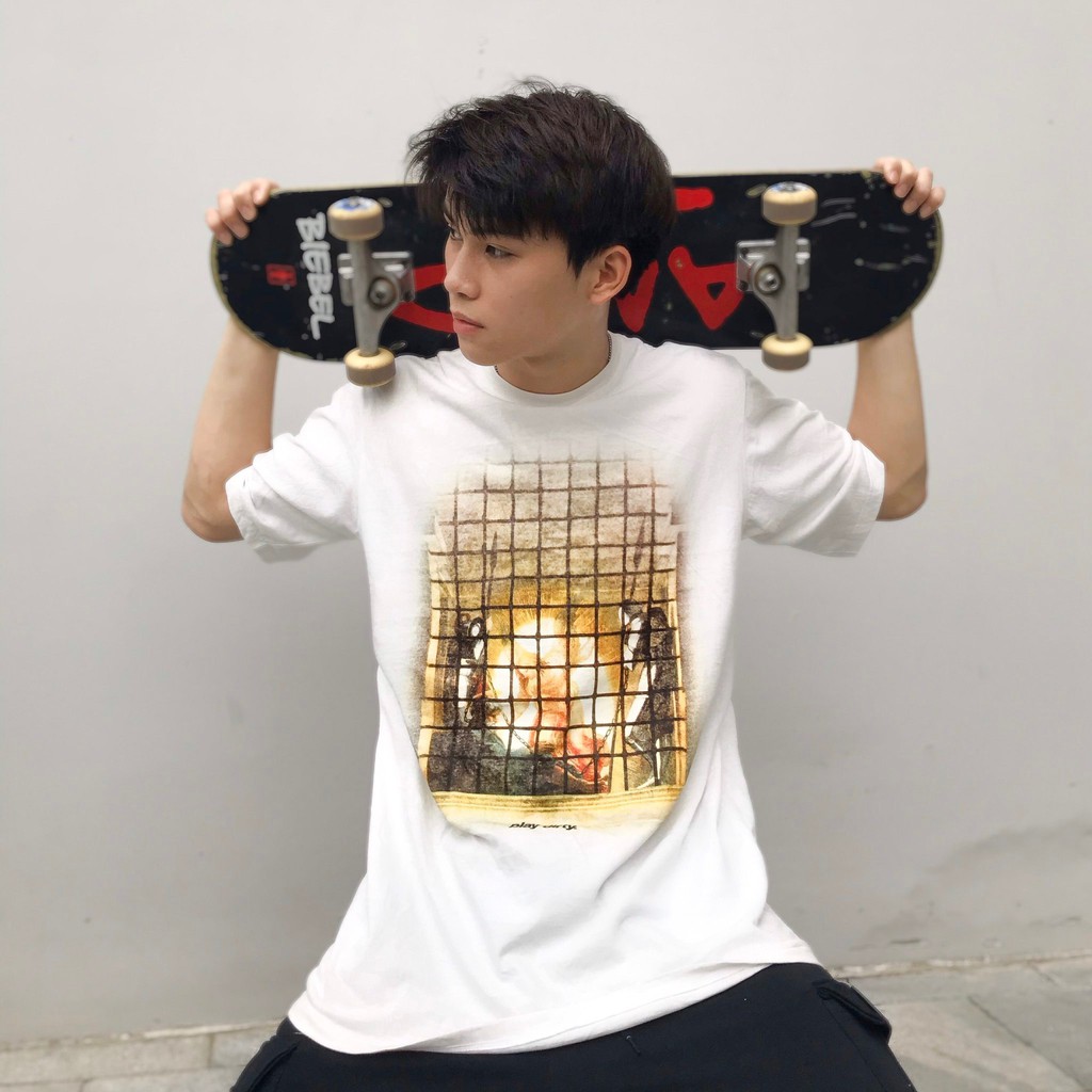 Áo LOCKDOWN ANGEL tay ngắn chất liệu cotton kiểu dáng unisex - PLAY DIRTY STREETWEAR