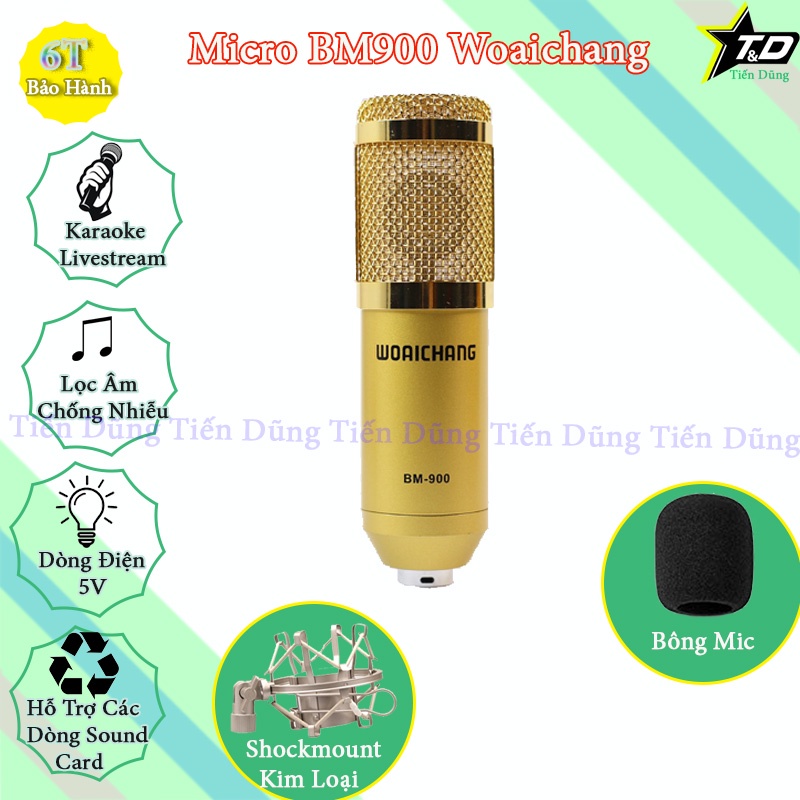 Bộ Livestream Mixer F4 PRO và Mic BM900 Woaichang Chân Đế Dây Livestream Chế Dây Truyền Nhạc Dây mic 3m zắc 6.5.