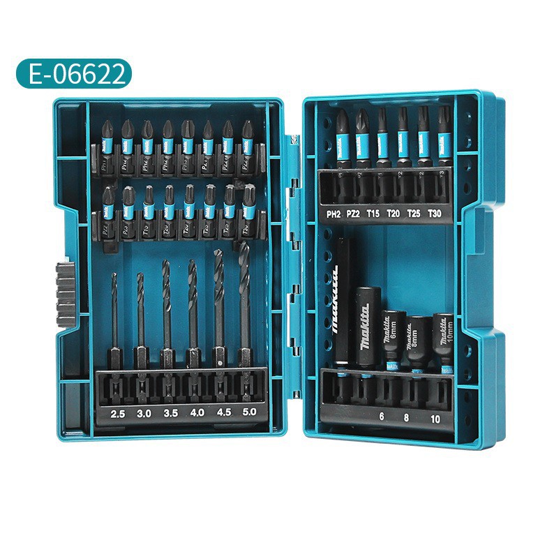 Bộ mũi vít và khoan kim loại Impact Black Makita 33 Món E-06622 - Chính Hãng