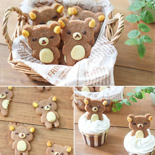 Bộ khuôn bento ép bánh mì hình gấu và gà rilakkuma