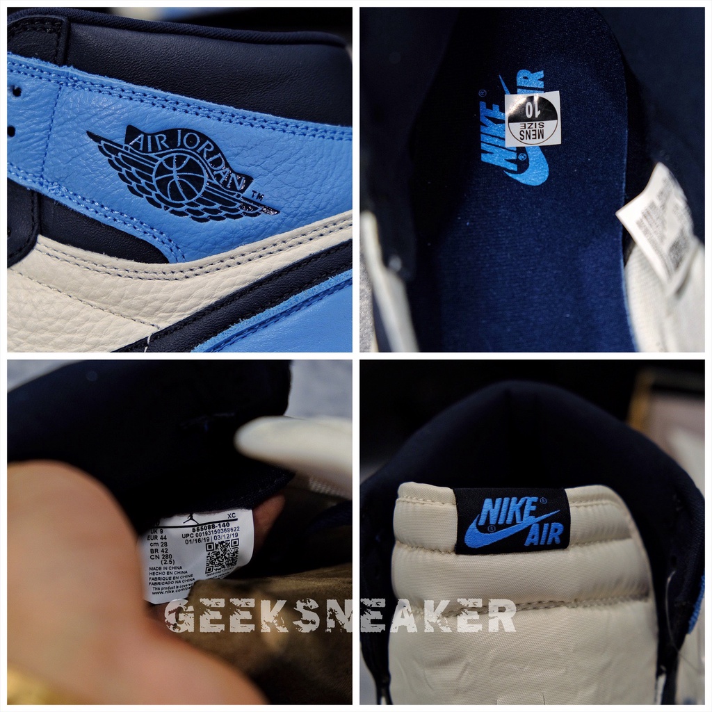 [GeekSneaker] Giày Jordan 1 Retro High Obsidian UNC - Nguyên Bản &quot; SC &quot;