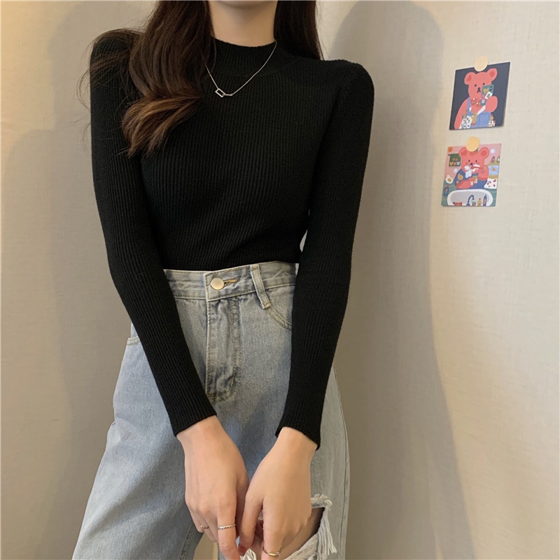 Áo len Pure Cube tay dài dáng ôm phong cách thời trang Hàn Quốc