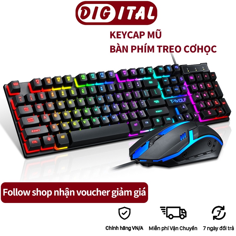 Bộ Bàn Phím Kèm Chuột Gaming TF200 Có Dây, Phong Cách Hiện Đại, Ấn Tượng LED Nhiều Màu - Bảo hành