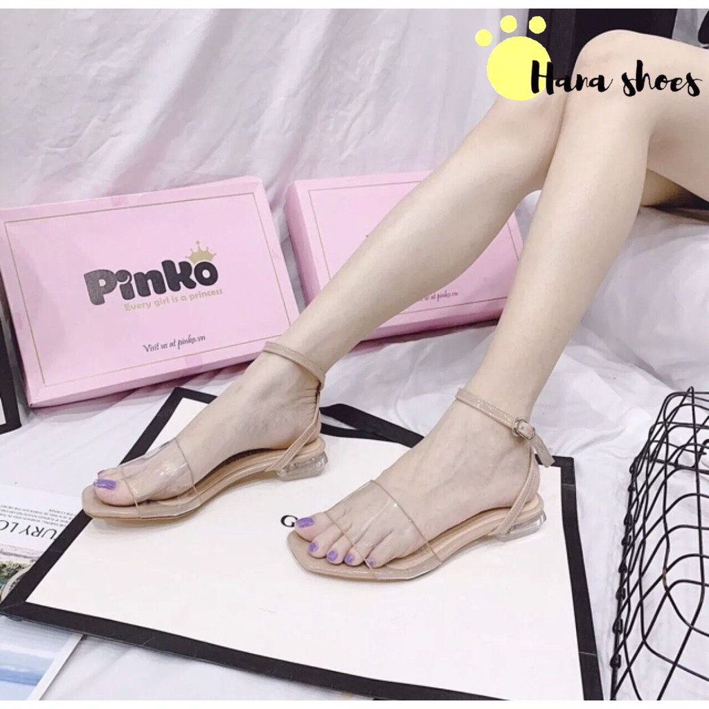Sandal nữ đế 2cm quai trong siêu xinh SB10