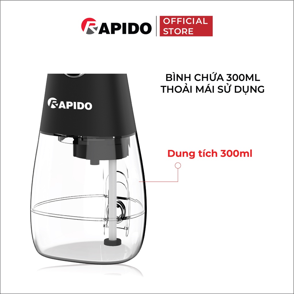 Tăm nước Rapido 300ML công nghệ Đức, công suất 5W, 5 đầu tăm thay thế, bảo hành 12 tháng