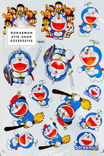 tem xe, tem dán, Sticker decal dán xe dán tường DORAEMON 60cm x 40cm