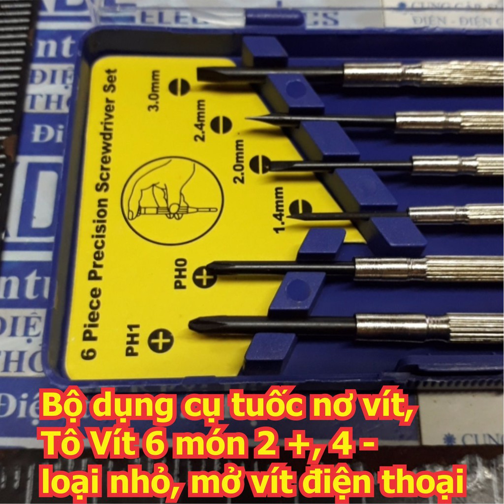 Bộ dụng cụ tua vít tuốc nơ vít, Tô Vít 6 món 2 +, 4 - loại nhỏ, mở vít điện thoại kde5787