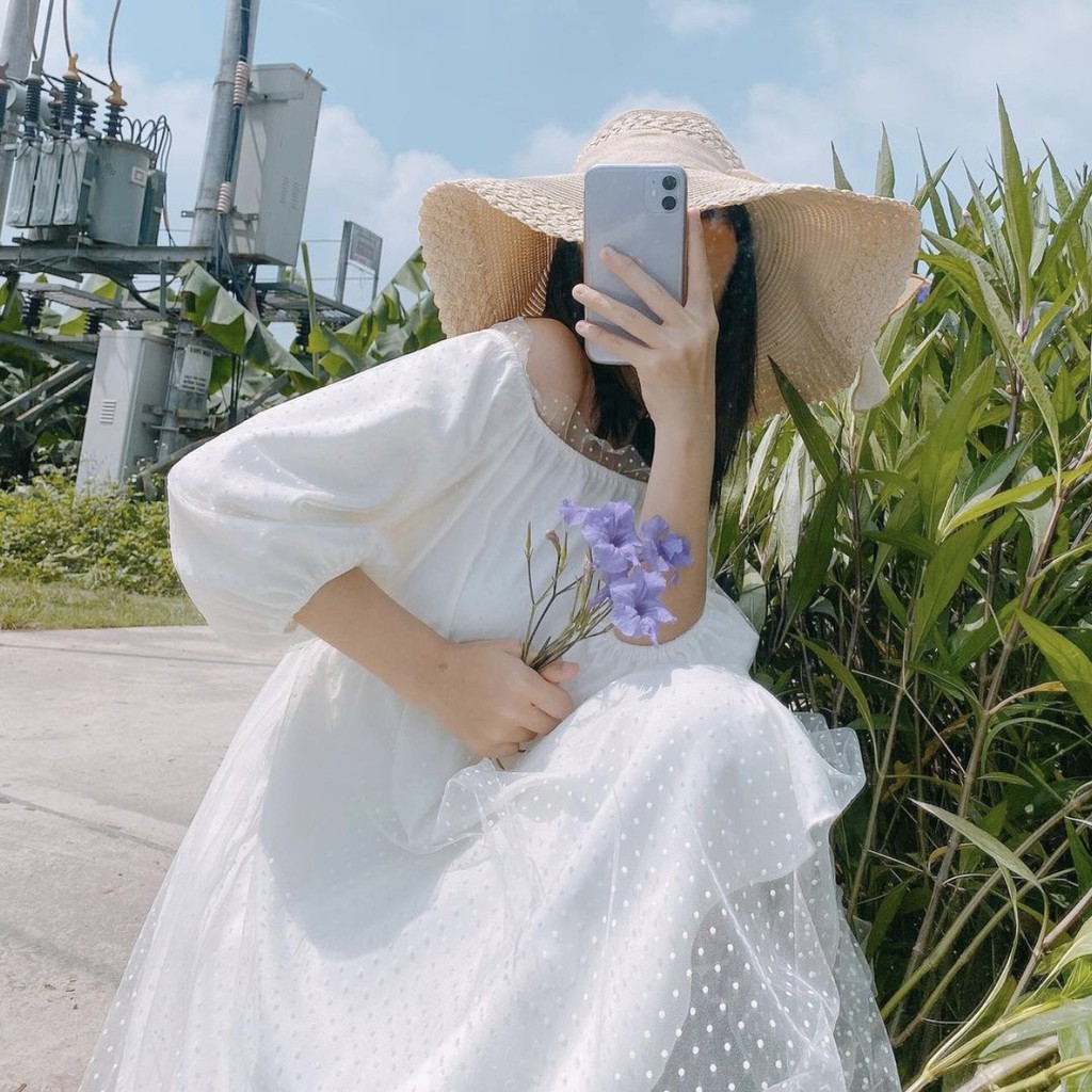 VÁY ĐI CHƠI/ĐI TIỆC - AMICHO DRESS - VÁY CHẤM BI REN | BigBuy360 - bigbuy360.vn