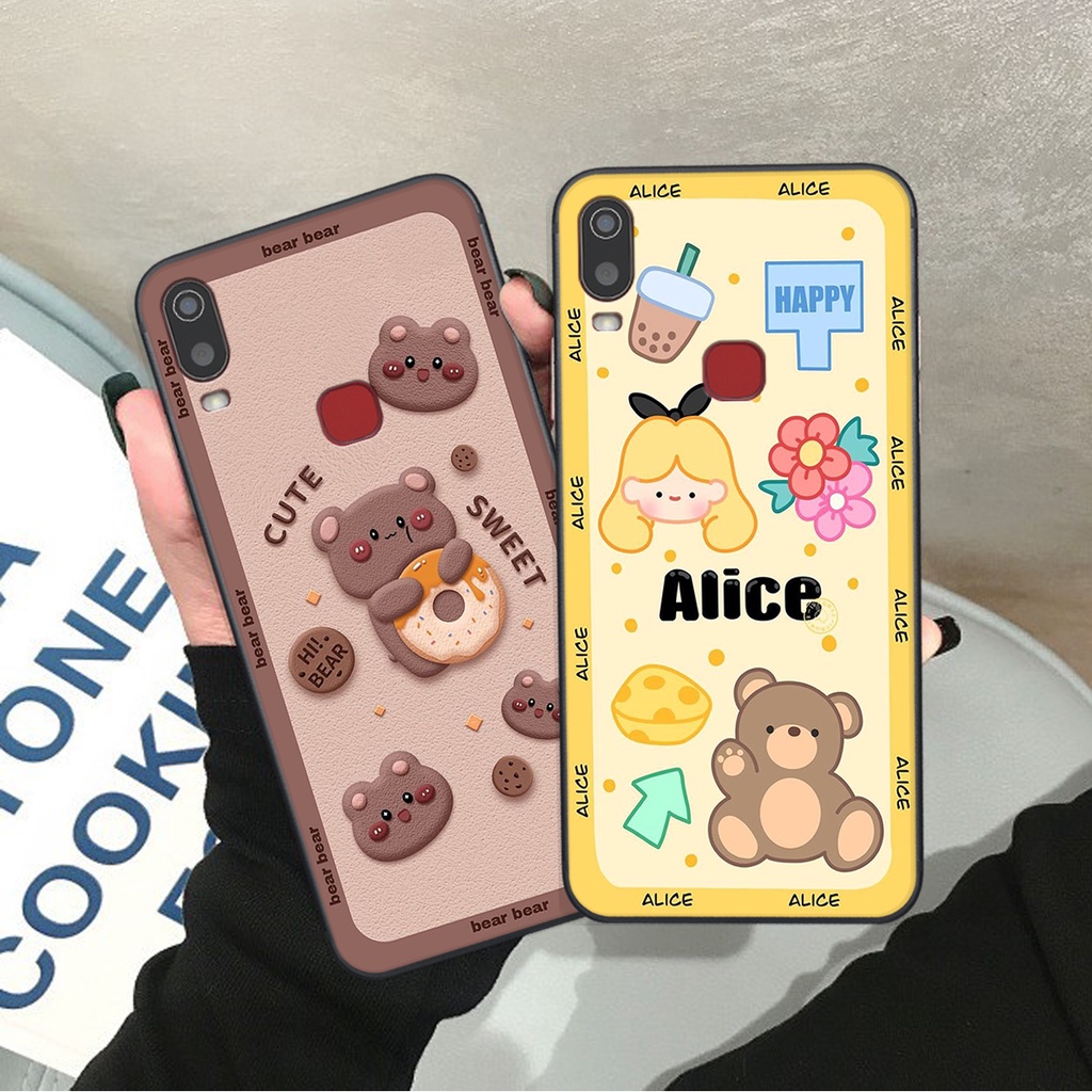 Ốp lưng Vivo Y11 in hình Gấu nâu - hồng, Gấu Be@rick  cực CUTE, DỄ THƯƠNG