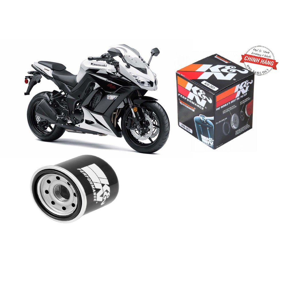 Lọc nhớt K&amp;N 303 chính hãng dành cho dòng xe Kawasaki, Z800,Z900, Ninja 300