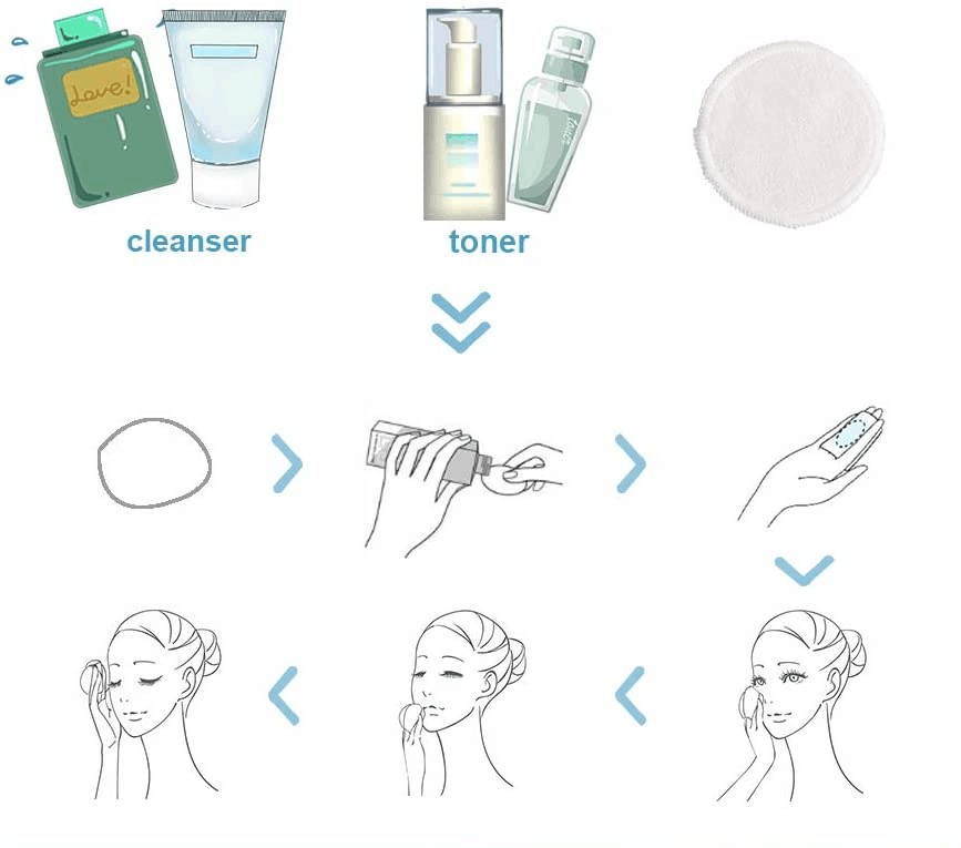 [Hàng mới về] Bông tẩy trang bằng cotton mềm mại có thể tái sử dụng bền bỉ