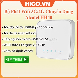 Mua Bộ Phát Wifi 3G/4G Alcatel HH40 – Tốc độ 150Mbps – Cổng micro-USB 5V/2A Dùng Được Sạc Dự Phòng – Hỗ Trợ Kết Nối 32 User