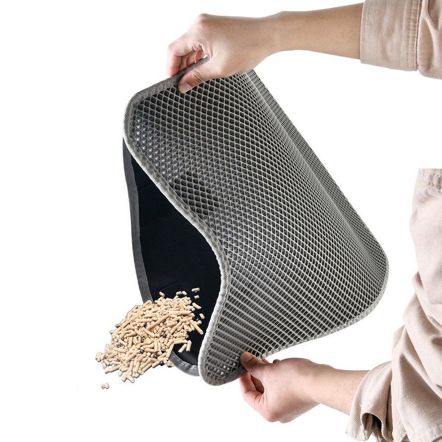 Thảm lót mèo 40x50CM Tấm lót cát hai lớp cho thú cưng Tấm lót cát rơi không thấm nước
