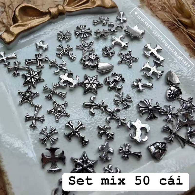 Set charm mix 50 cái gắn móng tay - phụ kiện nail