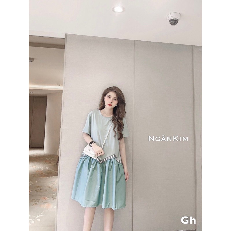 Đầm xòe nữ xinh hàng thiết kế dáng rộng suông, đầm cho bà bầu