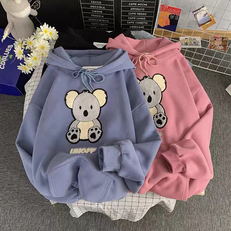 Áo HOODIE, áo SWEATER FORM RỘNG dễ phối đồ hình gấu 3d