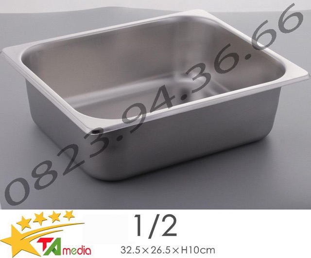 Khay đựng topping inox có nắp đậy - Khay inox 304 - Khay inox đựng thạch