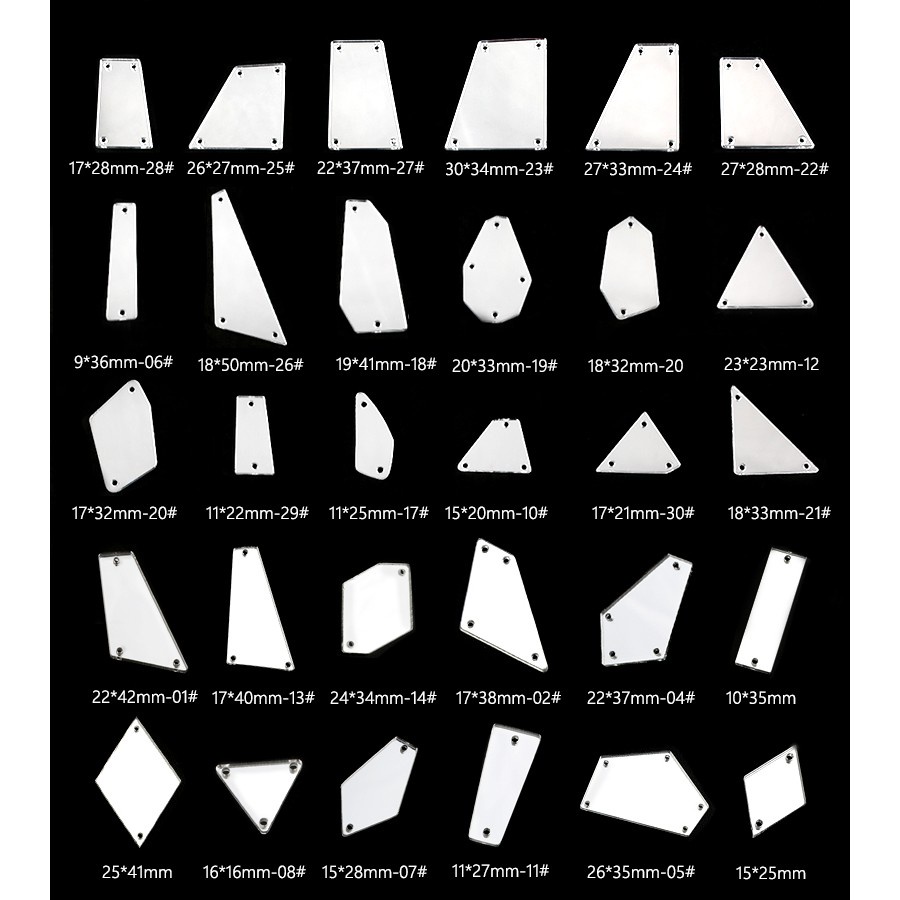 Set 30 Viên Đá Acrylic Màu Tím Dùng May Vá Quần Áo Diy