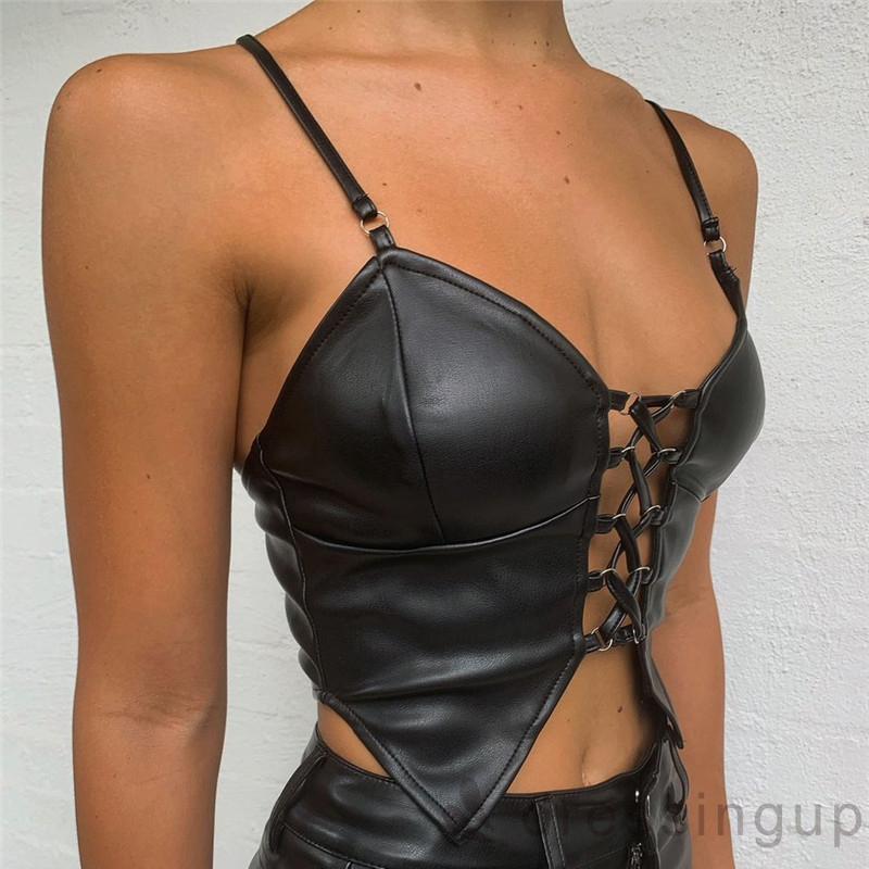 Áo Hai Dây Cổ Chữ V Màu Trơn Thiết Kế Đơn Giản Dành Cho Nữ | BigBuy360 - bigbuy360.vn