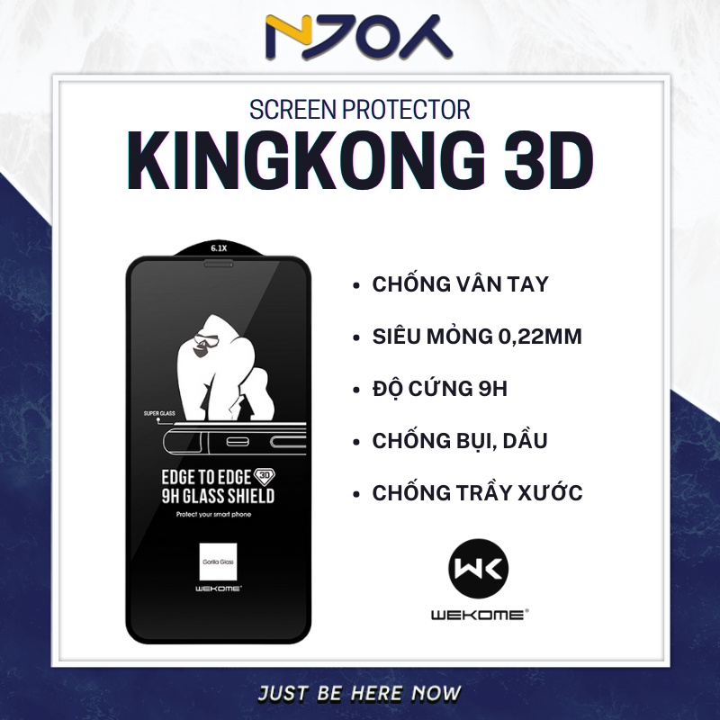 Kính Cường Lực KINGKONG 3D Full Màn Hình Cho iPhone 13 Pro Max 12 Pro Max