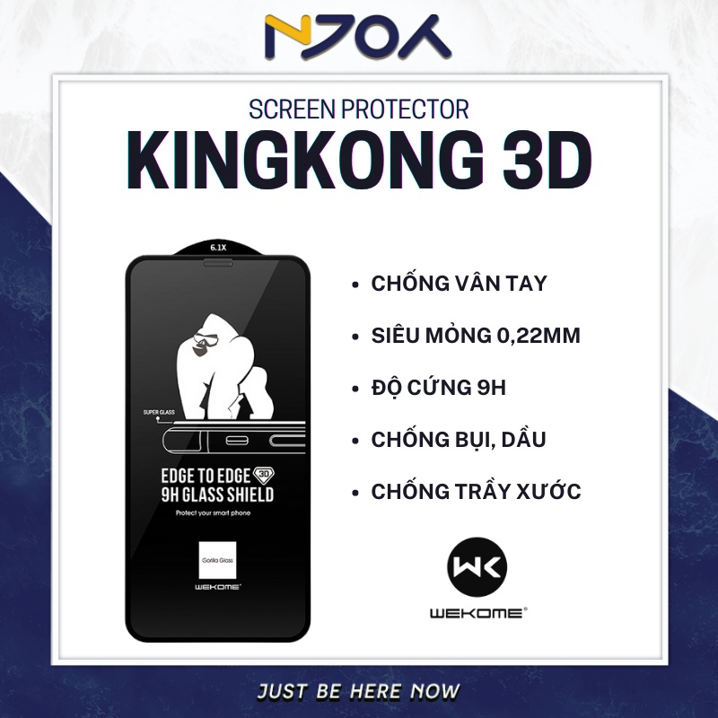 Miếng Dán Cường Lực KINGKONG 3D Full Màn Hình Cho iPhone 13 Pro Max 12 Pro Max 11 Pro Max Xs Max 8 Plus 7 Plus Njoyshop