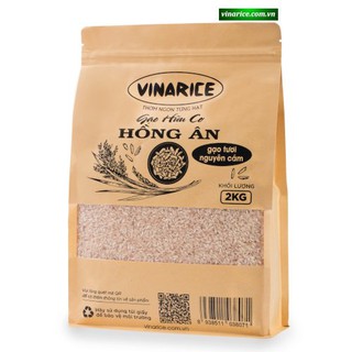 Gạo Hữu Cơ Hồng Ân 2KG - gạo lứt hồng nguyên cám